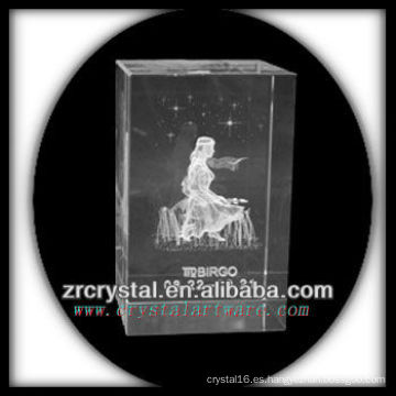 K9 3D Laser Crystal Block con Virgo Etched